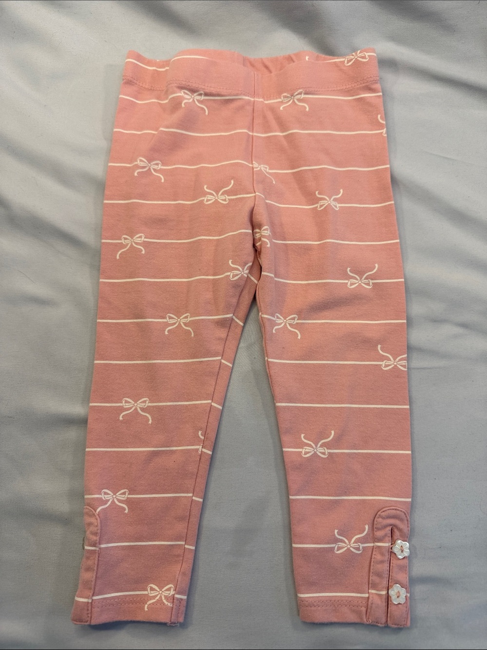 Cynthia Rowley Pink Striped Leggings with Bow Accents